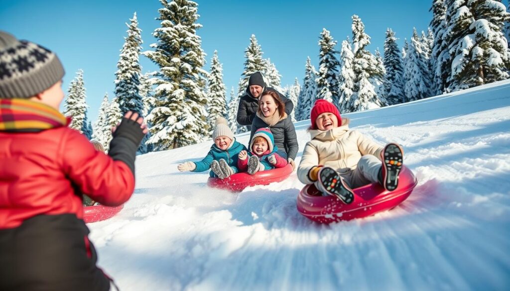 Family sledding